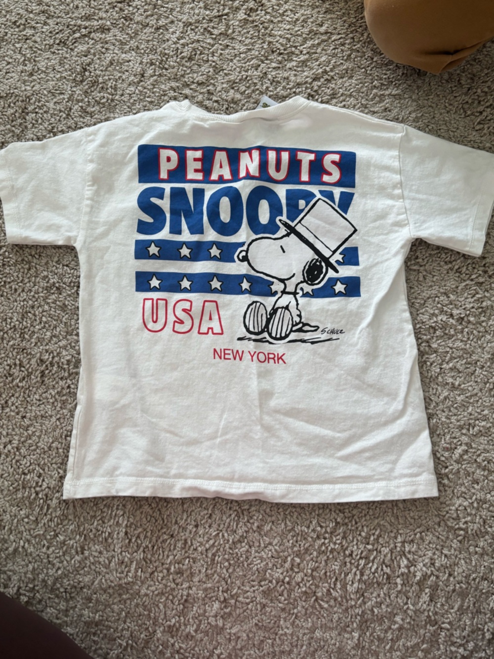 Zara toddler boys peanuts snoopy USA tee